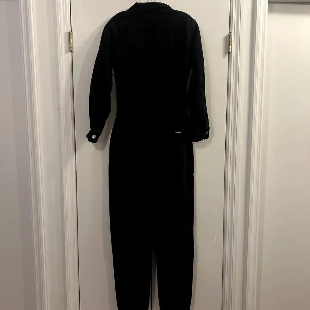 Insane Gene Soda Balloon Sleeve Denim Jumpsuit Black NWT size S - Picture 8 of 8